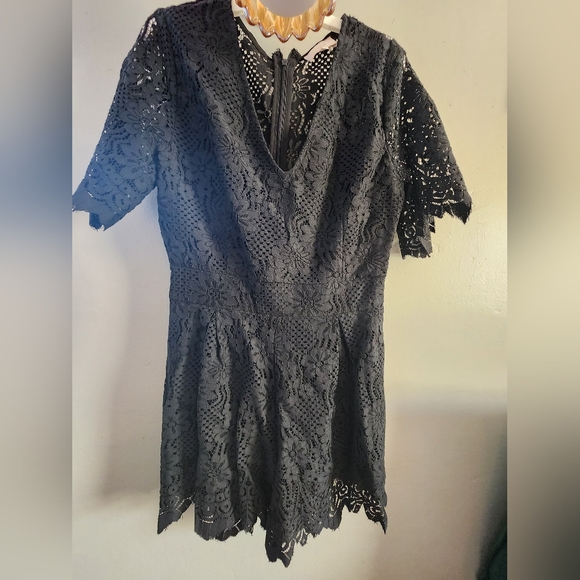 entro Pants - Entro Black Lace Romper